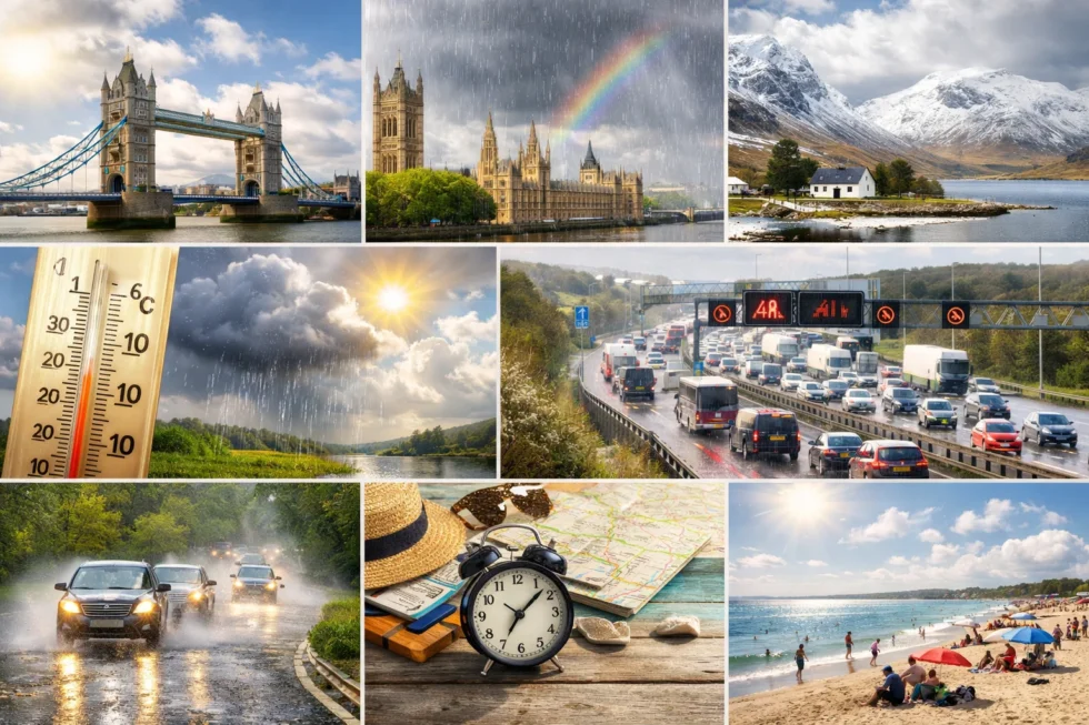 UK weather forecast 11–12 April for London and Britain with temperatures sunshine showers and Scotland outlook plus weekend travel conditions and timing