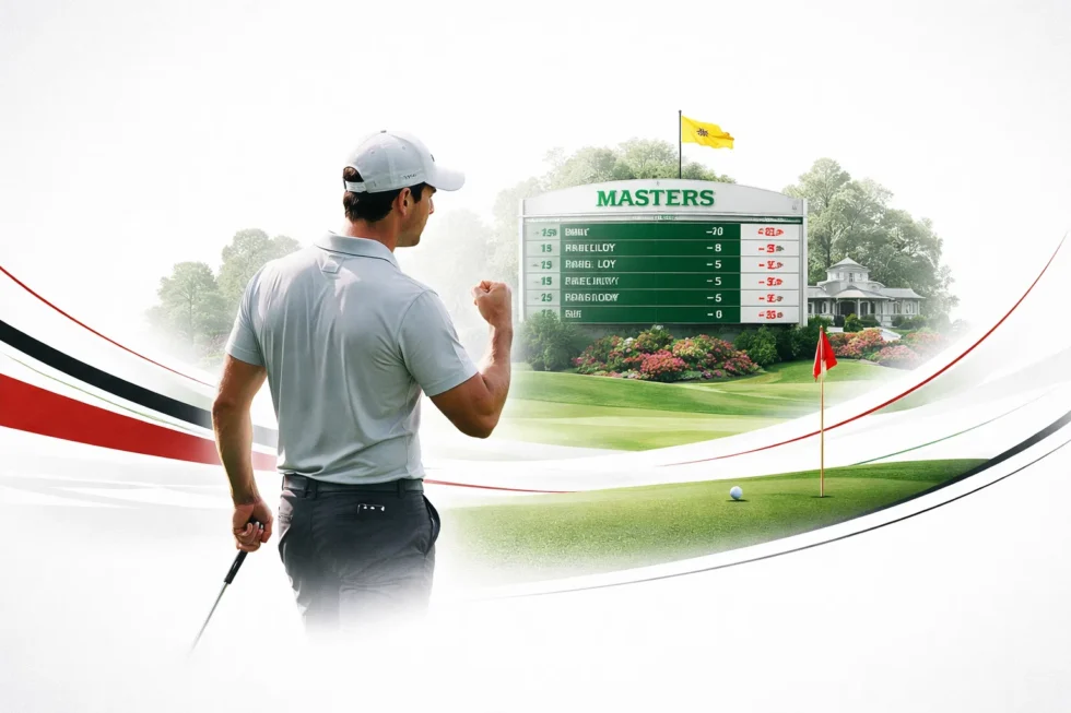 Masters leaderboard 2026 shows Rory McIlroy sharing the lead at Augusta National after round one, with Burns close and Scheffler, Rose and Lowry chasing in tense US Masters start