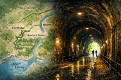 Tidenham Tunnel reopening 2026 near Chepstow with exact coordinates, opening times, travel from London, access rules, Wye Valley Greenway route, bat protection and visitor guidance.