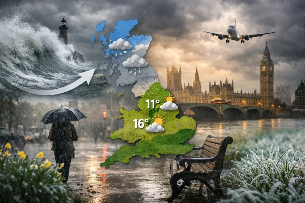 Weather tomorrow 14 April in London and the UK brings cooler Atlantic air, cloud, showers and 11–16°C temperatures, as Met Office confirms shift from warm spell to unstable spring conditions