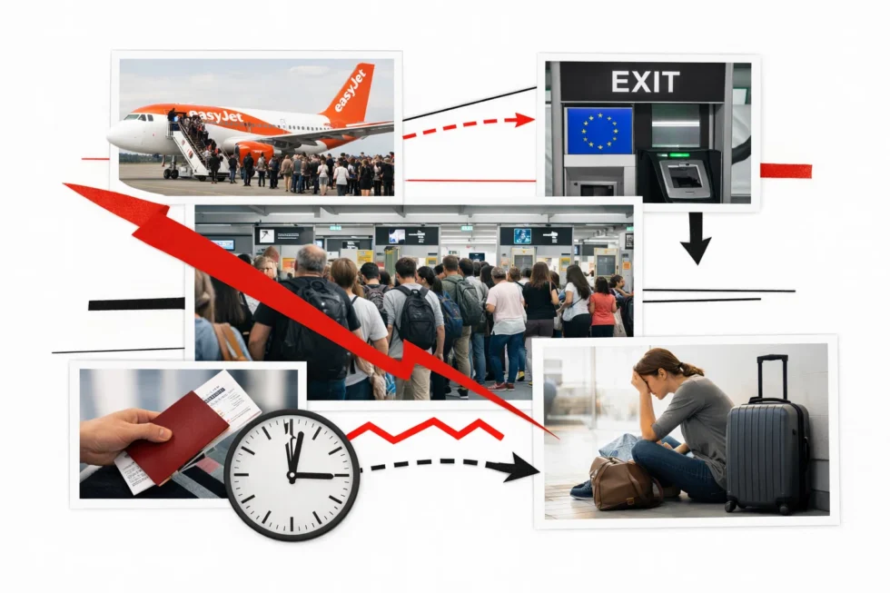 EasyJet passengers face EU border delays as new Entry Exit System causes long queues, missed flights and extra costs at Milan Linate and across Schengen travel routes.