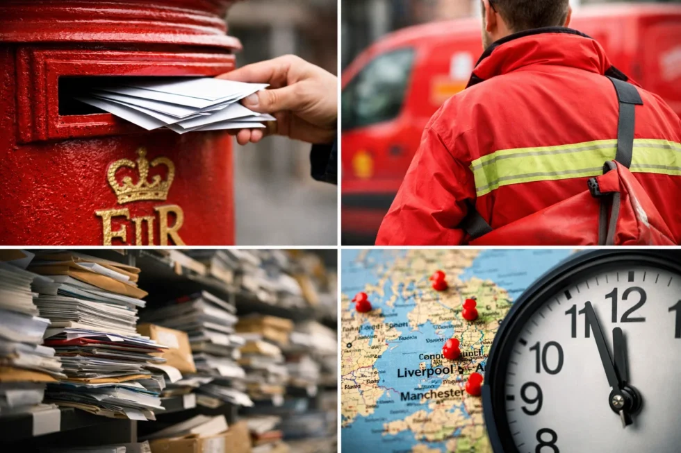 Royal Mail UK postcode delays today affect Merseyside and other areas on 13 April 2026 as local offices face sick absence and resourcing pressure, with rotating deliveries in place.