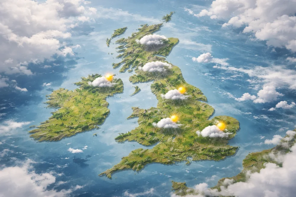 UK weather tomorrow 16 April 2026: London forecast with rain timing, wind, temperatures, sunrise, sunset and geomagnetic conditions across Britain in a full daily outlook