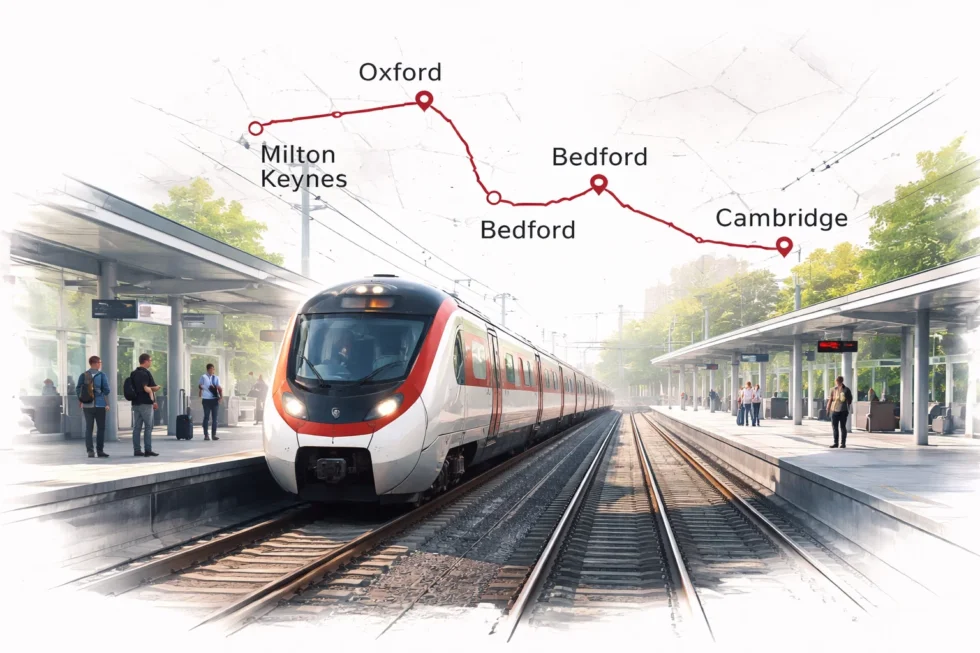 East West Rail plans confirm up to five trains per hour linking Oxford, Milton Keynes, Bedford and Cambridge, with a new Stewartby station, phased rollout and major upgrades to boost UK regional connectivity.