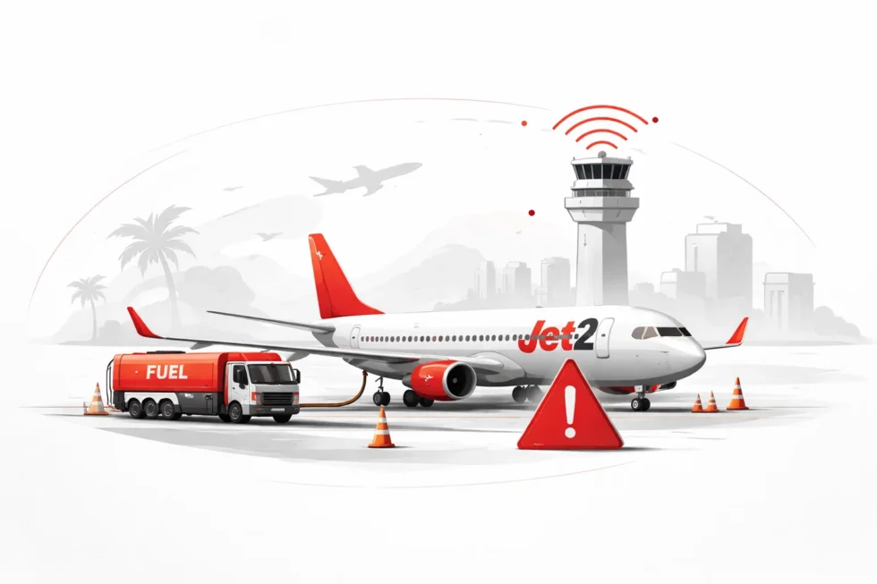 Jet2 fuel shortage searches surge after the airline warned of delays to Lanzarote, Fuerteventura, La Palma and Jerez as Spain’s SAERCO ATC strike disrupts flight timings.