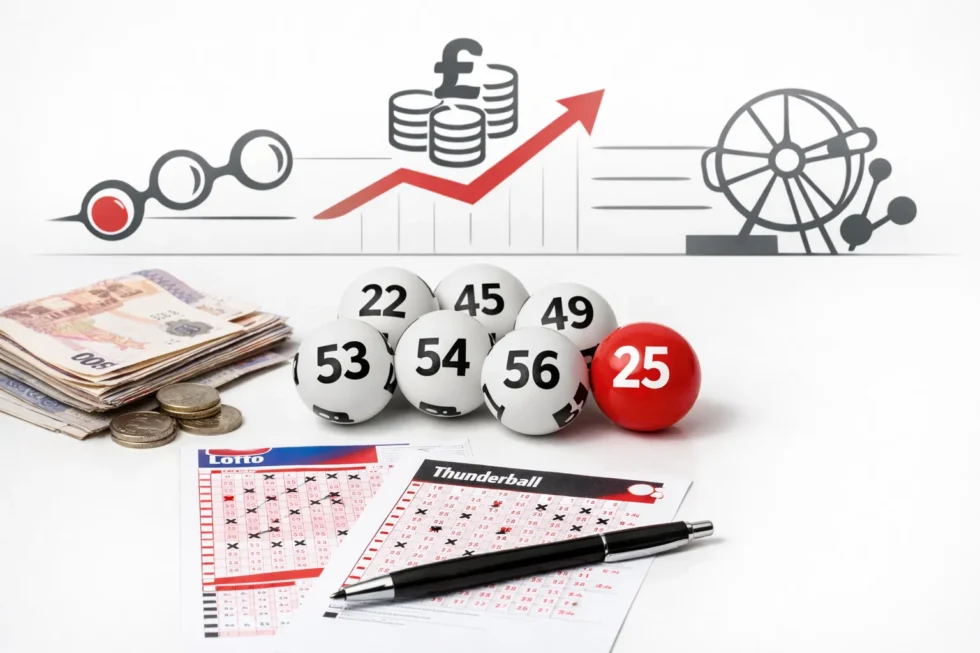 Lotto National Lottery results for 15 April 2026 confirmed with numbers 22, 45, 49, 53, 54, 56 and bonus 25 as £5.1m rollover jackpot status and Thunderball results become clear across the UK