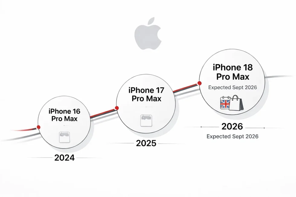 Apple iPhone 18 Pro Max UK release date expected September 2026 with pre-orders days after keynote and UK sale late September or early October alongside iPhone 17 Pro Max rollout timeline