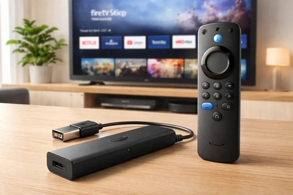 Amazon vega os fire tv expands with Fire TV Stick HD, featuring slimmer design, USB power, Wi-Fi 6 and Alexa+ as Amazon rolls out portable streaming device globally from April 2026