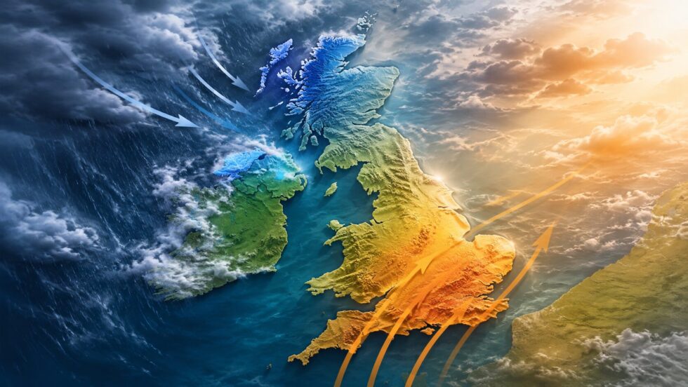 UK weather forecast heatwave Met Office for 17–26 May shows rising temperatures across London and Northern Ireland after cold snap, with highs near 25C, rain risk and pressure shifts