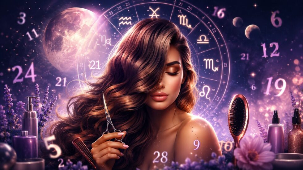 Lunar haircut calendar June 2026 UK with best and worst haircut dates, hair colouring days, magnetic storm warnings, Full Moon phases and zodiac hair forecast for every sign.