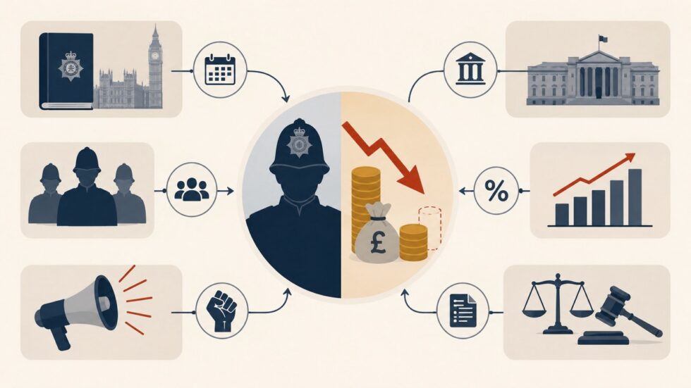1987 Police Pension Scheme changes UK — SCAPE rate rise 21 May 2026 cuts police retirement lump sums by ~5%, HM Treasury decision, Police Federation backlash, legal risks, full timeline