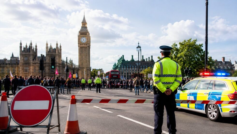 What is happening in Westminster today on 18 May 2026: major road closures, protests, traffic disruption, Tube changes, events, diversions and travel advice across central London.
