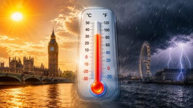 London weather forecast 30 May 2026 predicts the end of the UK heatwave with thunderstorms, heavy rain and cooler air moving into London and southern England this weekend.