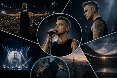 Robbie Williams remains one of Britain's biggest music stars as fans follow his 2026 UK tour dates, ticket prices, new Britpop album success and possible return to America.