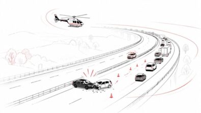 M25 accident today happened at about 10:00 BST on Wednesday, 24 June 2026, near Godstone. A man was airlifted to hospital after a two-vehicle crash caused closures, delays and resurfacing work.