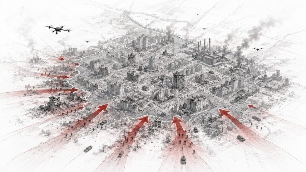 Kostyantynivka is under severe pressure on 22 June 2026 as Russian troops infiltrate parts of the city. Ukraine denies encirclement, but the Donbas gateway is now a critical urban battlefield.