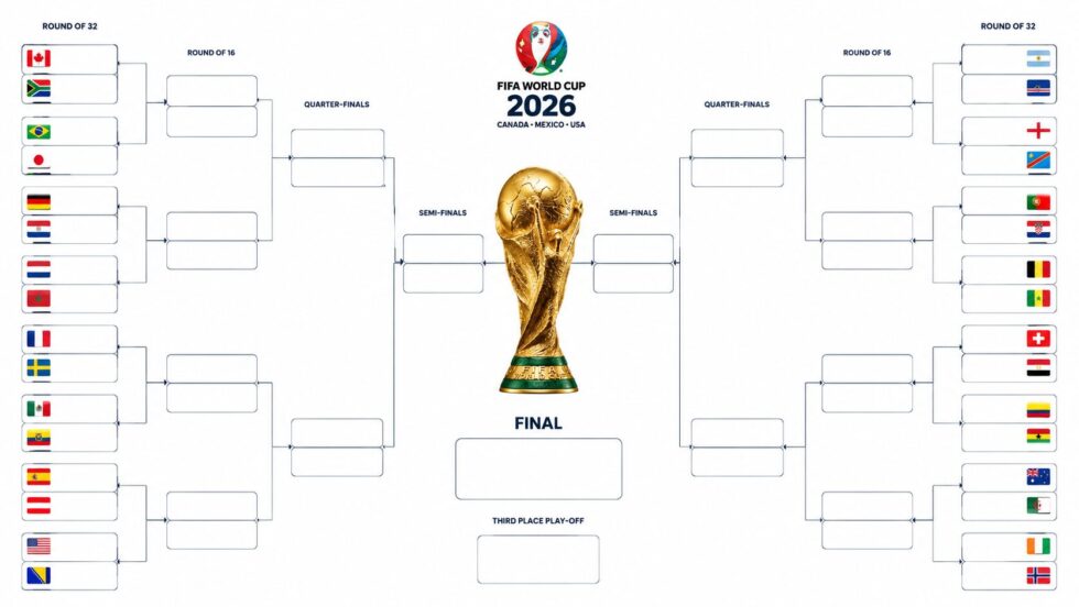 fifa world cup 2026 bracket opens with 32 teams, major ties, surprise qualifiers and a new knockout path across North America. Keywords: World Cup, bracket, FIFA, knockouts, fixtures