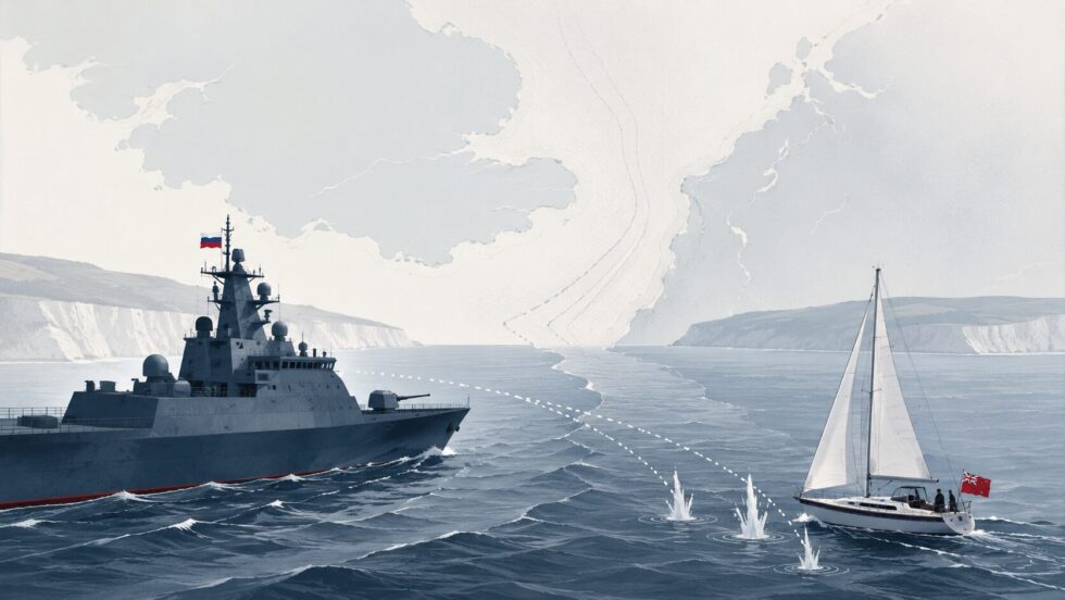 Russian navy British yacht confrontation in the English Channel: Admiral Grigorovich warning shots, UK yacht Bright Future, Royal Navy response and why the incident matters.