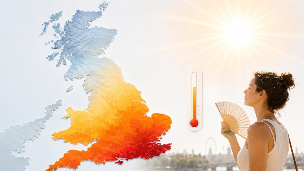 UK heatwave weather forecast Met Office update: amber warning, 34C-35C risk, BBC Weather outlook, health alerts, travel disruption and when cooler air may return.