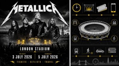 Metallica at London Stadium on 3 & 5 July 2026: No Repeat Weekend with two different setlists, support acts, ticket types, stage times and the Stratford travel and road plan &mdash; full guide.