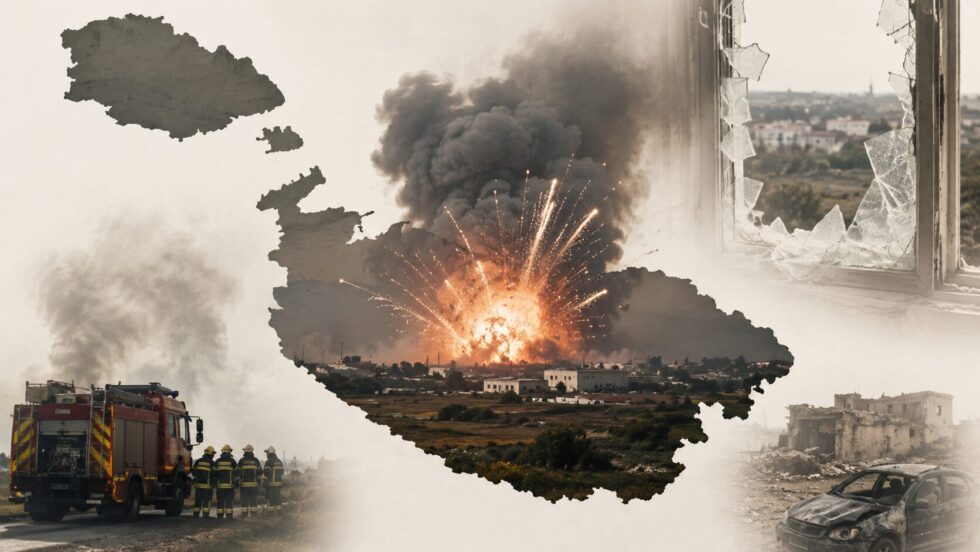 Malta explosion near Salina on 1 June 2026 injured three people, damaged homes, farms and vehicles after a powerful fireworks factory blast. Police and emergency services launched a major investigation.