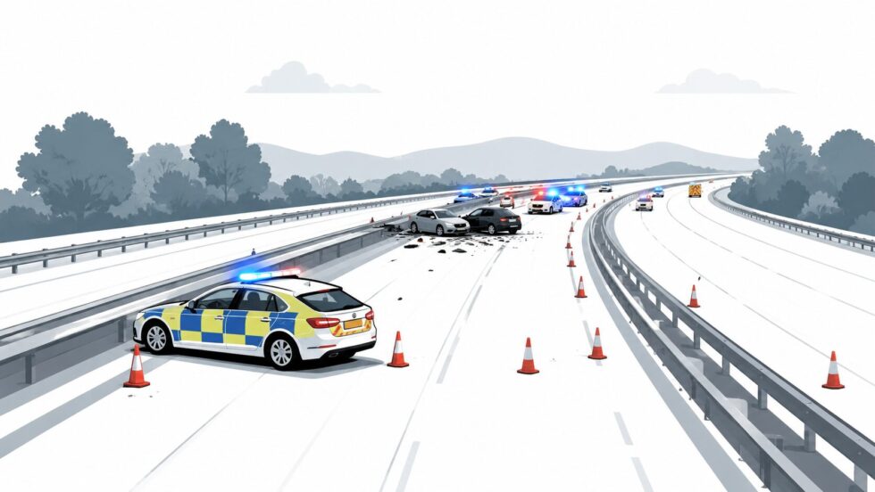 The eastbound M62 is closed near Rochdale after a serious two-car crash, shut since 12.17am on Sunday 12 July 2026 between J20 and J22 while police investigate. Diversion via A6193, A640, A672.