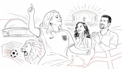 Adele wore an England shirt dancing at Bad Bunny's history-making Tottenham Hotspur Stadium gig, joined by Maya Jama and Novak Djokovic, as England beat Panama at the World Cup ahead of Wimbledon.