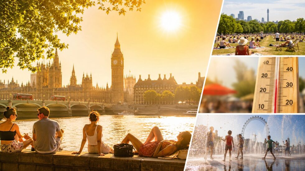 UK heatwave weather 34C peak brings another week of intense heat to London and southern England. Full London day-by-day forecast, Met Office outlook, UKHSA alerts and what to expect through 11 July.