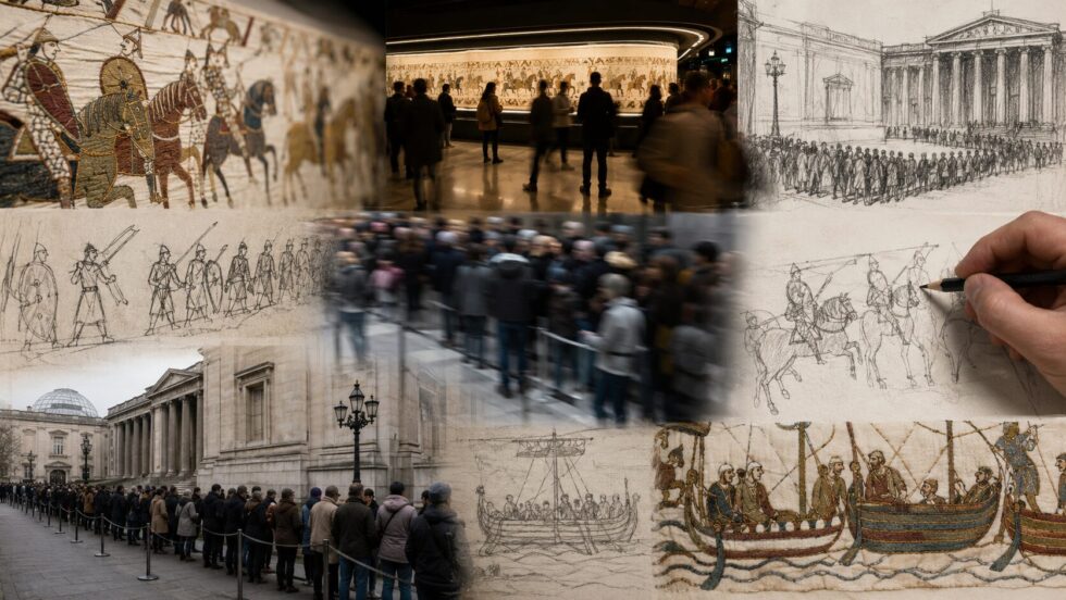 Bayeux Tapestry UK tickets sparked huge online queues as the British Museum prepares to show the 70m embroidery in London from September 2026, with prices, dates, transport and conservation concerns in focus.