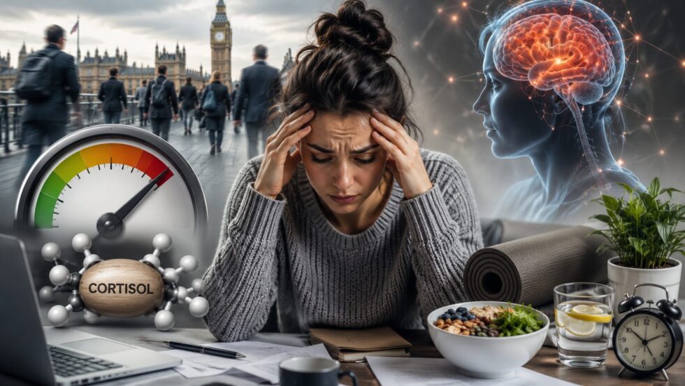 Discover what cortisol really does, why chronic stress is affecting millions across the UK, the symptoms of high cortisol, and the evidence-based daily habits that can help lower stress hormones naturally.