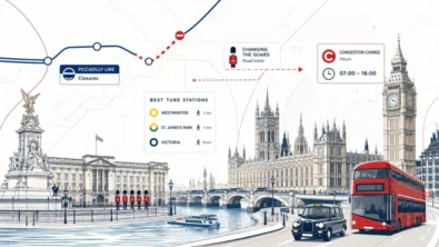 Piccadilly line closures, Changing the Guard road holds, Congestion Charge hours and the best Tube stations for Big Ben and Buckingham Palace: your full Westminster travel guide for 27 July&ndash;2 August 2026.