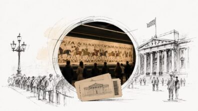Bayeux Tapestry UK tickets sparked huge online queues as the British Museum prepares to show the 70m embroidery in London from September 2026, with prices, dates, transport and conservation concerns in focus.