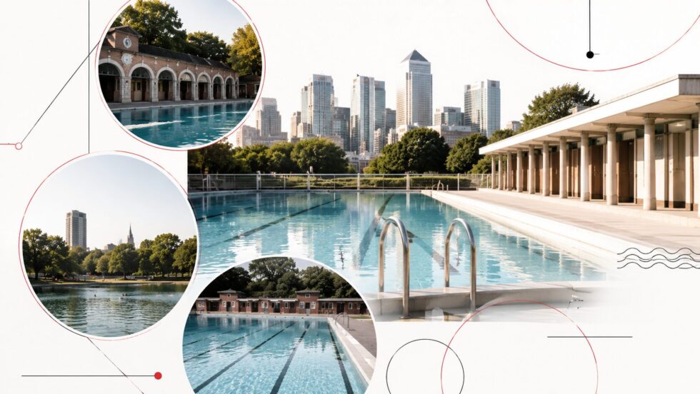Every lido in London 2026 by area: Serpentine, Parliament Hill, Brockwell, London Fields and new Sea Lanes Canary Wharf. Full addresses, adult entry prices from £4.80, opening times and booking tips.