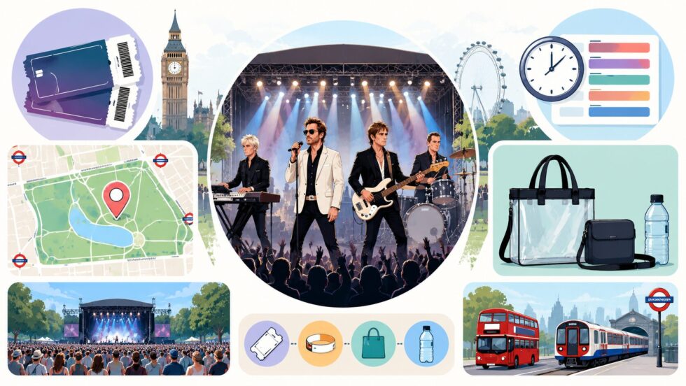 Duran Duran at BST Hyde Park 2026 takes place on 5 July in London: stage time, full line-up, last-minute tickets, likely setlist, bag rules, weather forecast and best Tube routes.