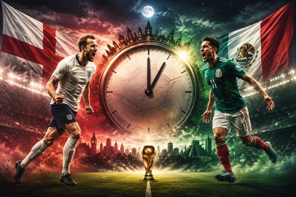 6 July 2026: England vs Mexico kicks off at 1am BST in the UK and 6pm local time in Mexico City at the Azteca Stadium, after FIFA kept the World Cup last-16 match at its original time.