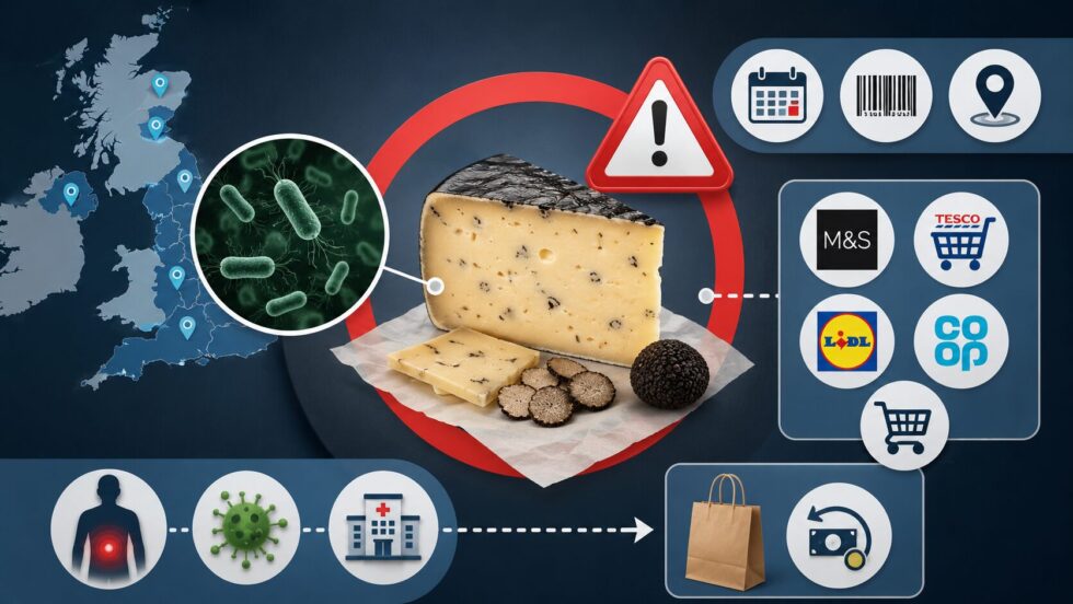 M&S recalls Truffle Gouda over Listeria as Tesco, Lidl, Co-op and Ocado-linked products face separate warnings. Check affected batches, dates, regions, health risks and refund advice.