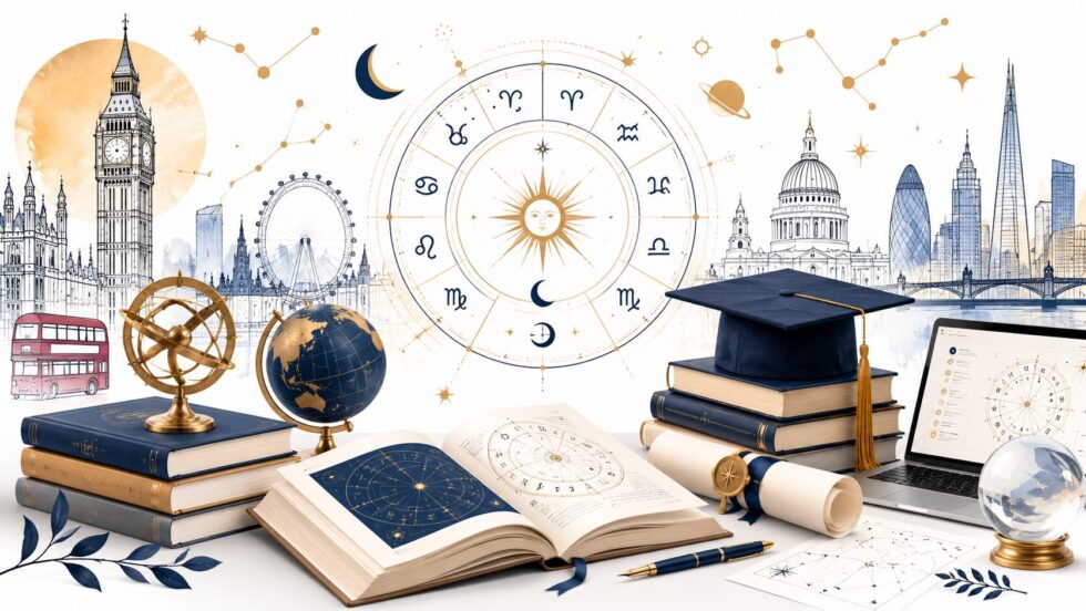 From the London School of Astrology to the Faculty founded in 1948 — where and how to study astrology in London, real fees, certificates and earnings.