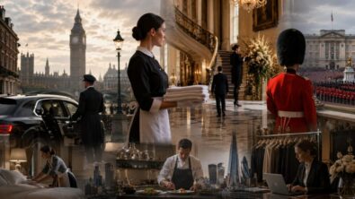 London's private household staffing market in 2026 explained: salaries, agency fees, staff shortages, hiring trends, visa pressures and what the Royal Household reveals about domestic service at scale.
