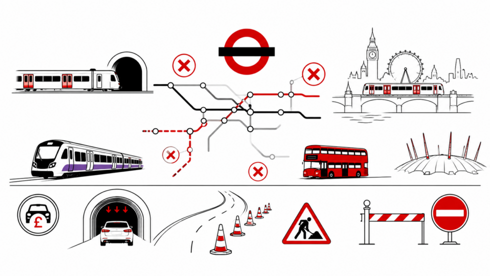 All London Underground and TfL closures in September 2026, plus Overground, DLR, Elizabeth line, tunnel charges, A23 works and A41 Brent Cross road closures with travel advice.