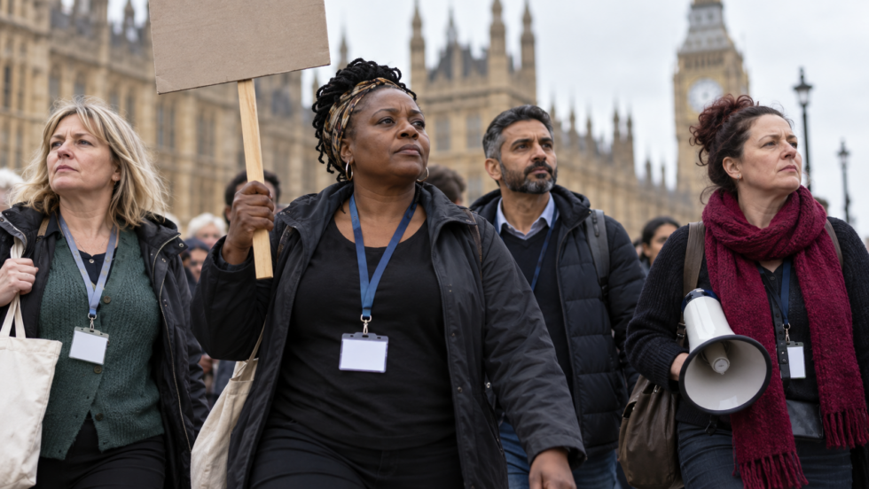 School support staff strike: 1,000 GMB members from Merton and Greenwich schools walk out on 9 October and march from Old Palace Yard to the DfE over a London Weighting gap of up to £1,400.